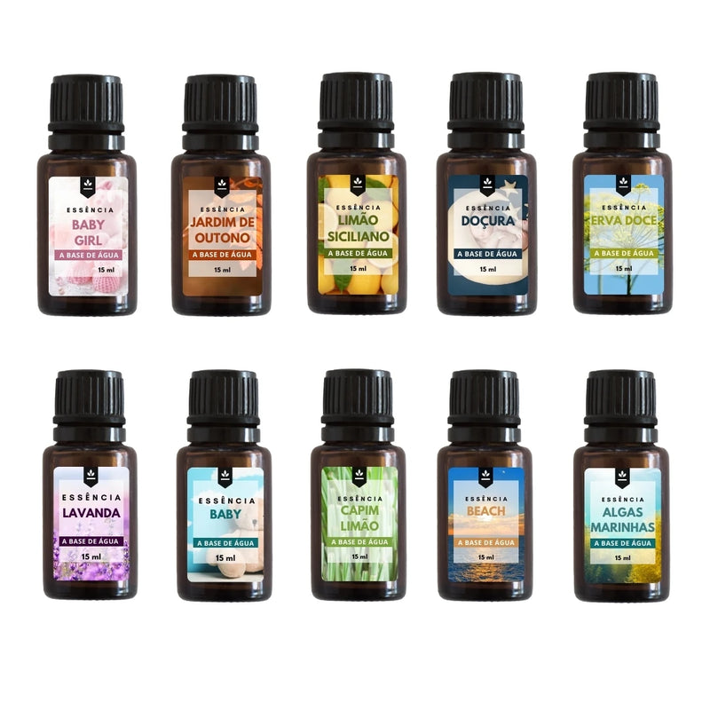 Kit 5 Essências 15ml Para Difusor Aromatizador e Umidificador de Ambiente