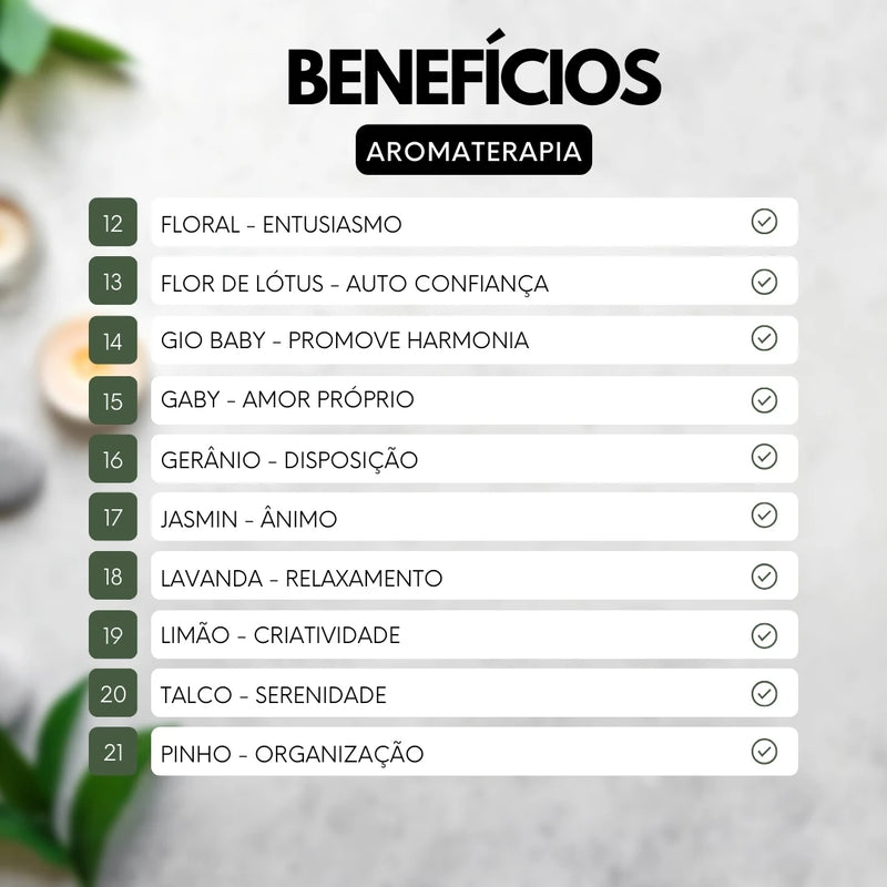 Kit 5 Essências 15ml Para Difusor Aromatizador e Umidificador de Ambiente