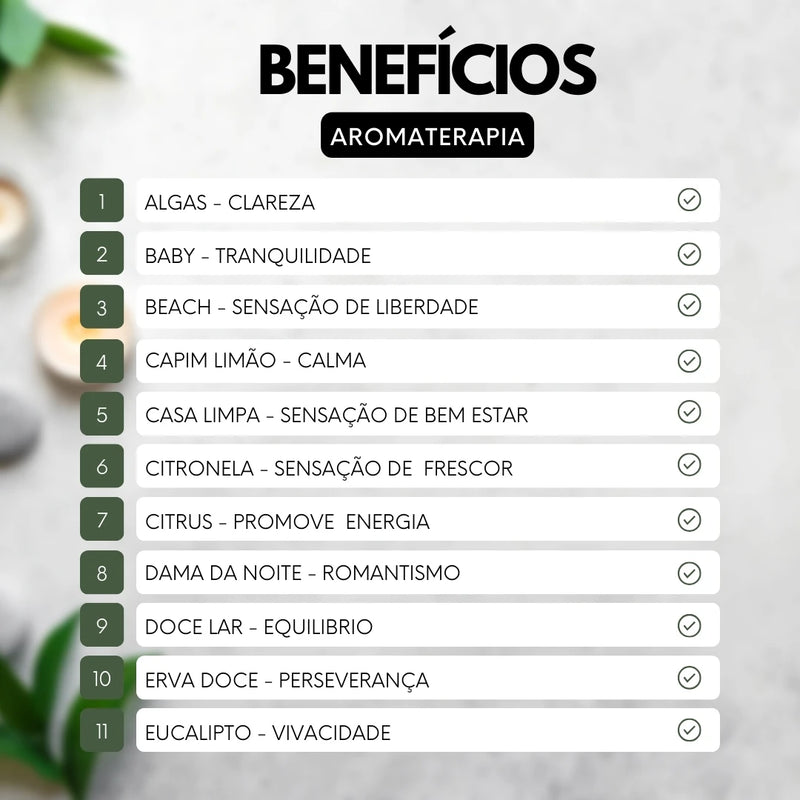 Kit 5 Essências 15ml Para Difusor Aromatizador e Umidificador de Ambiente